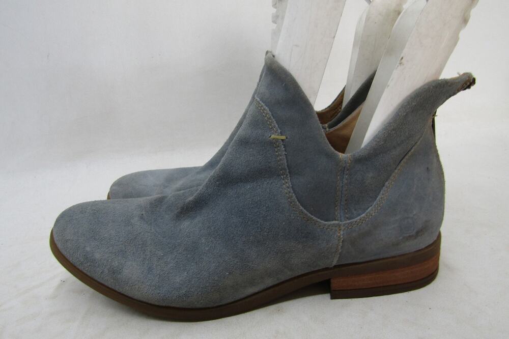 Born Womens Size 8.5 M Blue Suede Chelsea Zip Ankle Boots Bootie